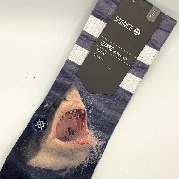 Stance Other - Stance Crew Height Shark Socks Sz L (9-12)...SHARK WEEK!!